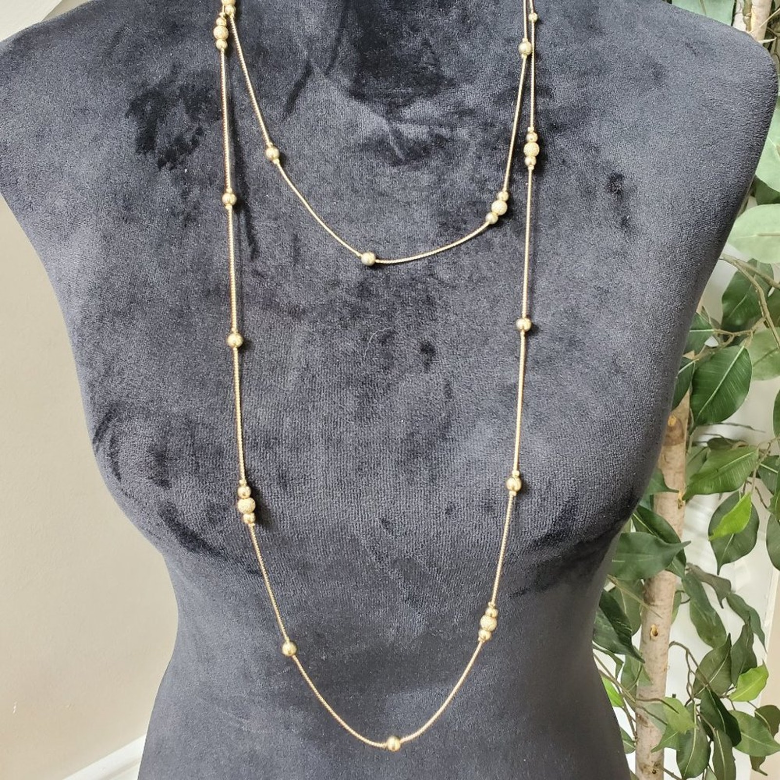 Womens GoldTone Pearls Double Layer Chain With Lobster Clasp Necklace